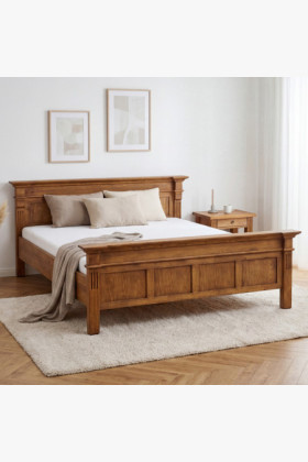 Massivbett Kiefernholz 180x200 cm braun rustikal